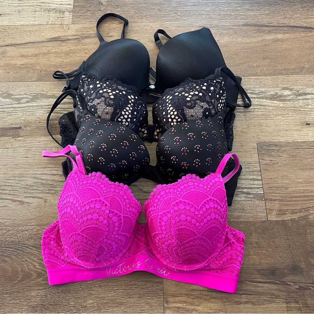 4 Victorias Secret padded bras 34C